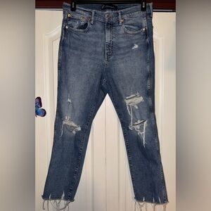 GAP High Rise Vintage Slim Distressed Jeans